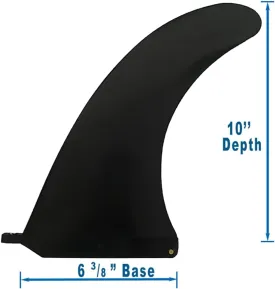 10" Surf & SUP Fin - with No Tool Fin Screw - 10 inch Center Fin for Longboard, Surfboard & Paddleboard