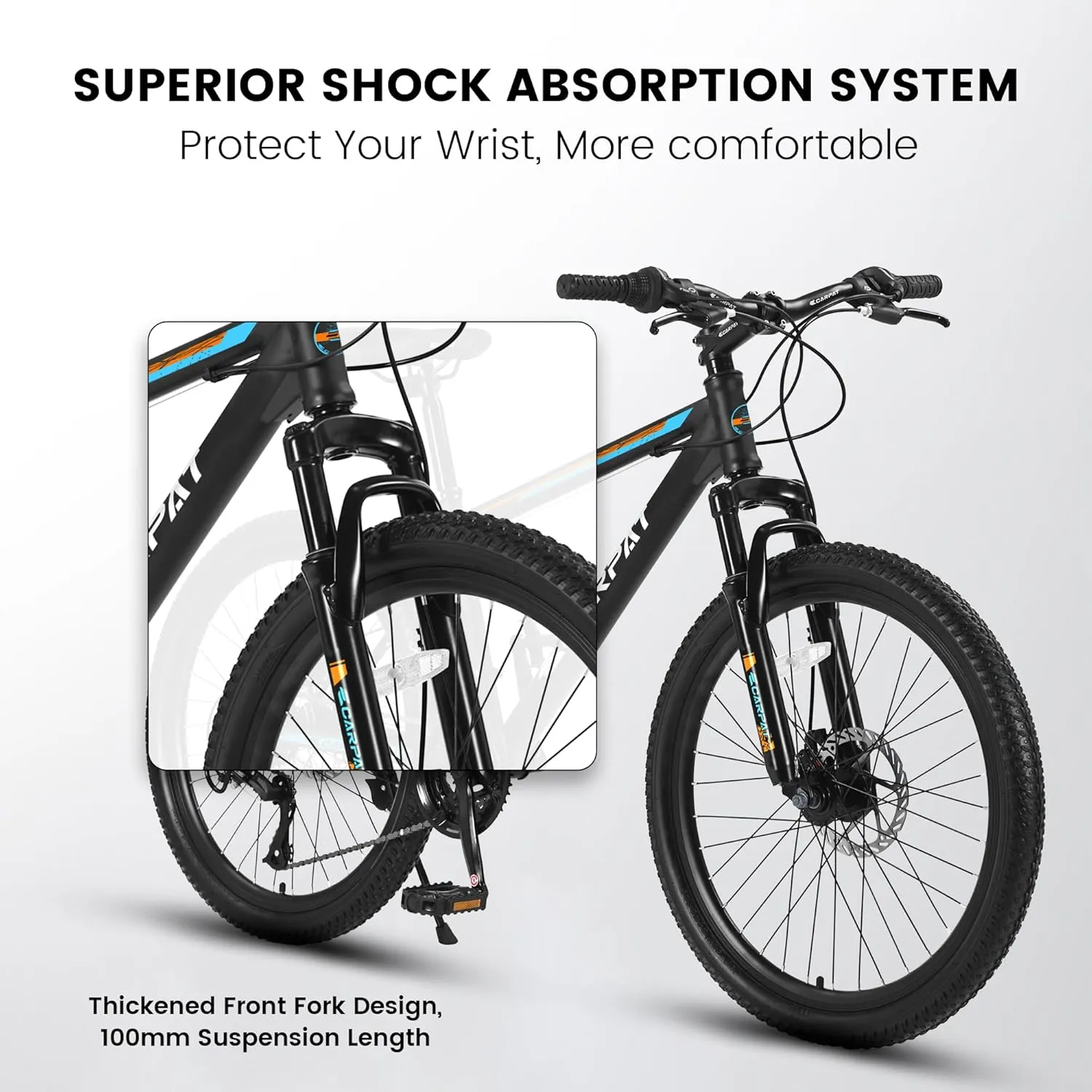 24 26 Inch Mountain Bike, Classic 21 Speeds V Brake Men Women Bicycle, Carbon Steel Mountain Bike for Adult Teens, Trail Beach Snow Commuter City Bikes, Prefect Gift Choice