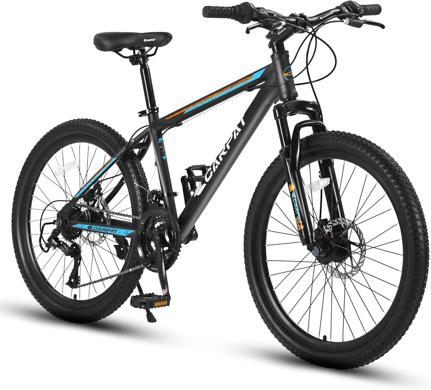 24 26 Inch Mountain Bike, Classic 21 Speeds V Brake Men Women Bicycle, Carbon Steel Mountain Bike for Adult Teens, Trail Beach Snow Commuter City Bikes, Prefect Gift Choice