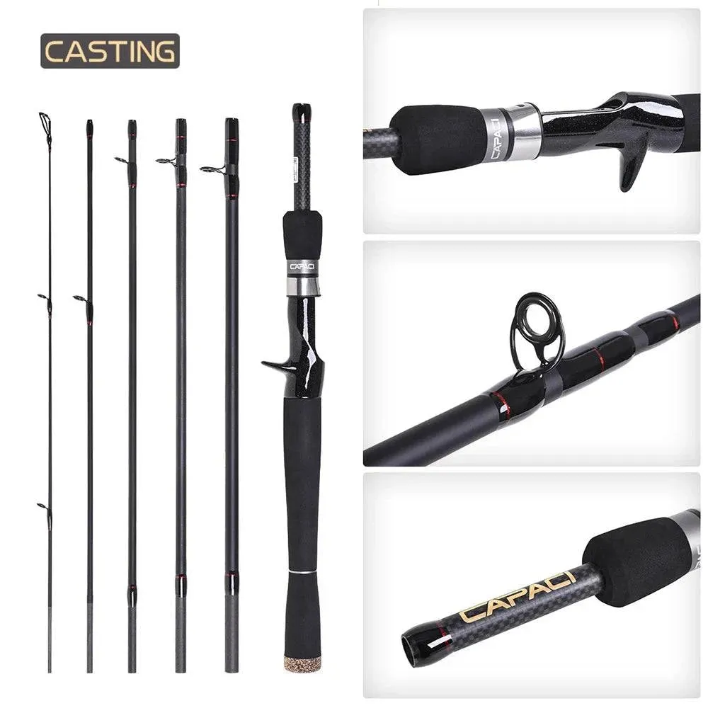 6 Sections Carbon Spinning Casting Fishing Rod Lure Fishing Rod Hand Pole Fishing Tackle Ultra Light 2021 New Excellent Quality