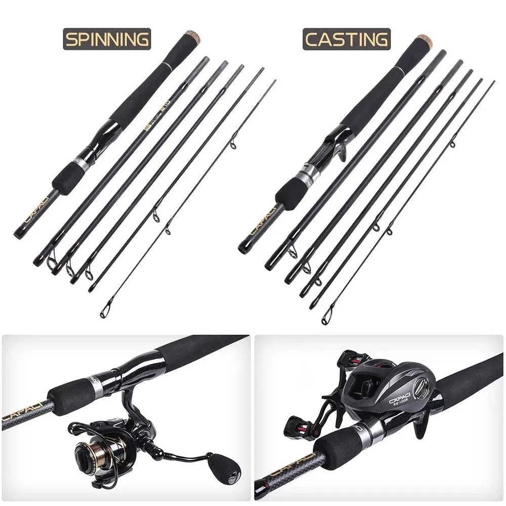 6 Sections Carbon Spinning Casting Fishing Rod Lure Fishing Rod Hand Pole Fishing Tackle Ultra Light 2021 New Excellent Quality