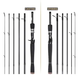 6 Sections Carbon Spinning Casting Fishing Rod Lure Fishing Rod Hand Pole Fishing Tackle Ultra Light 2021 New Excellent Quality