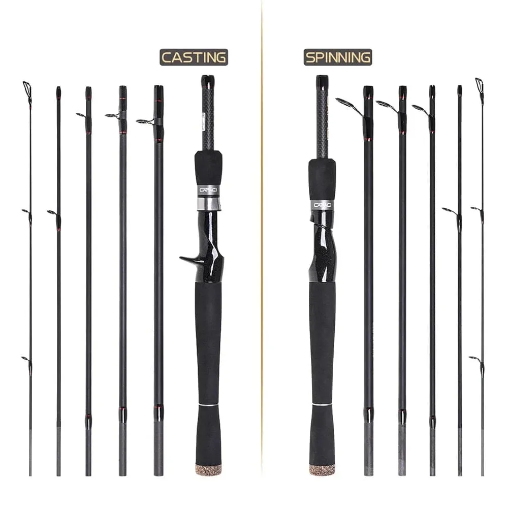 6 Sections Carbon Spinning Casting Fishing Rod Lure Fishing Rod Hand Pole Fishing Tackle Ultra Light 2021 New Excellent Quality