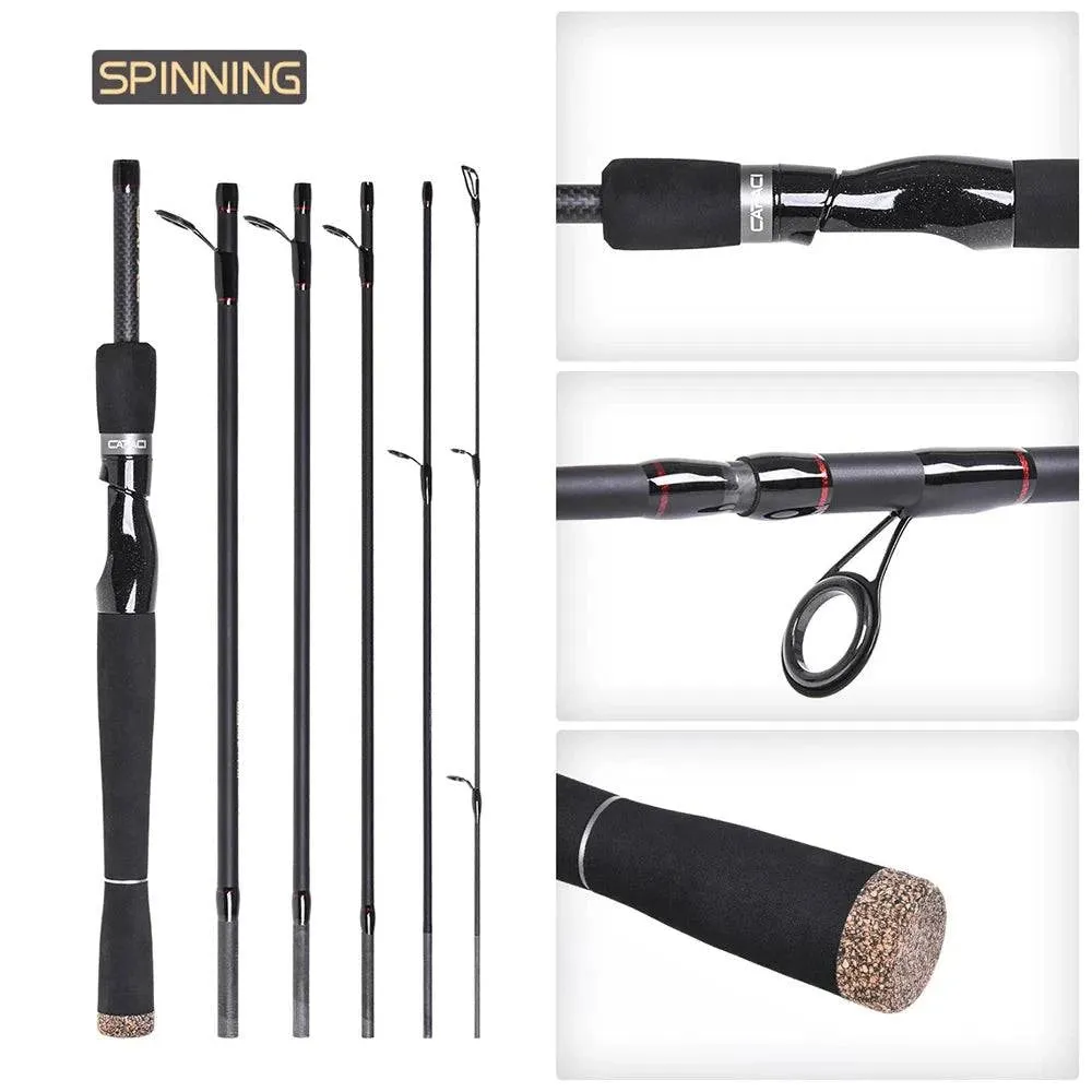 6 Sections Carbon Spinning Casting Fishing Rod Lure Fishing Rod Hand Pole Fishing Tackle Ultra Light 2021 New Excellent Quality