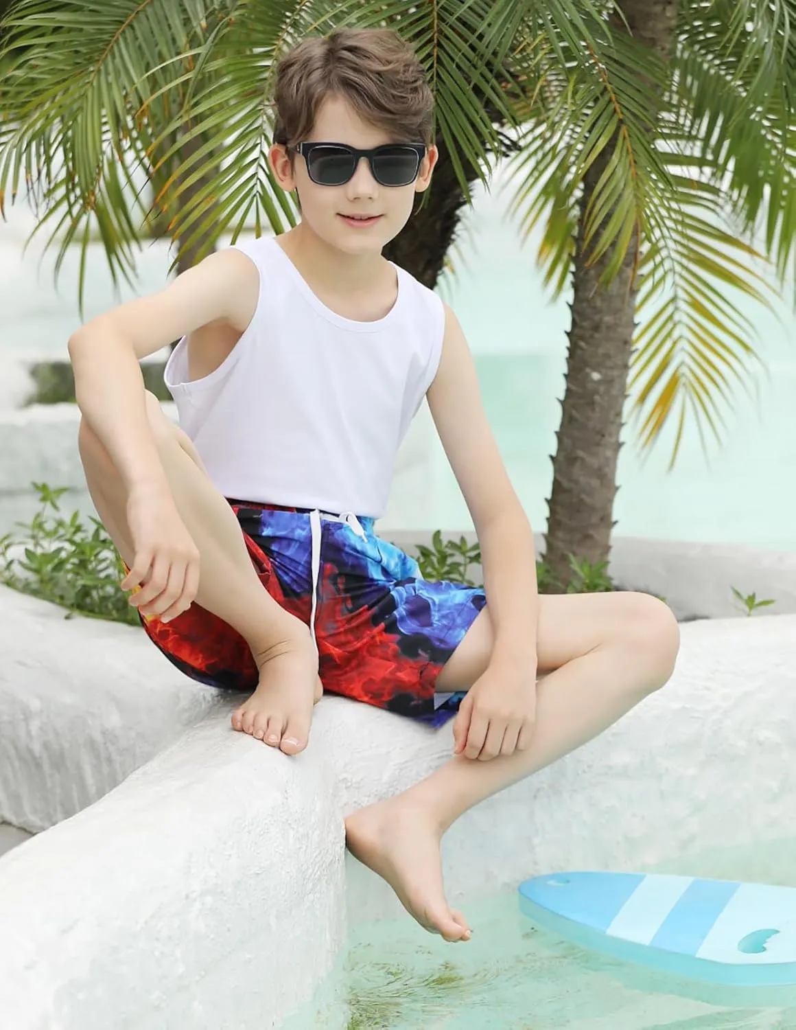 ALISISTER Boys Swim Trunks with Compression Liner with Pockets Bathing Suit 2-20 Years Old