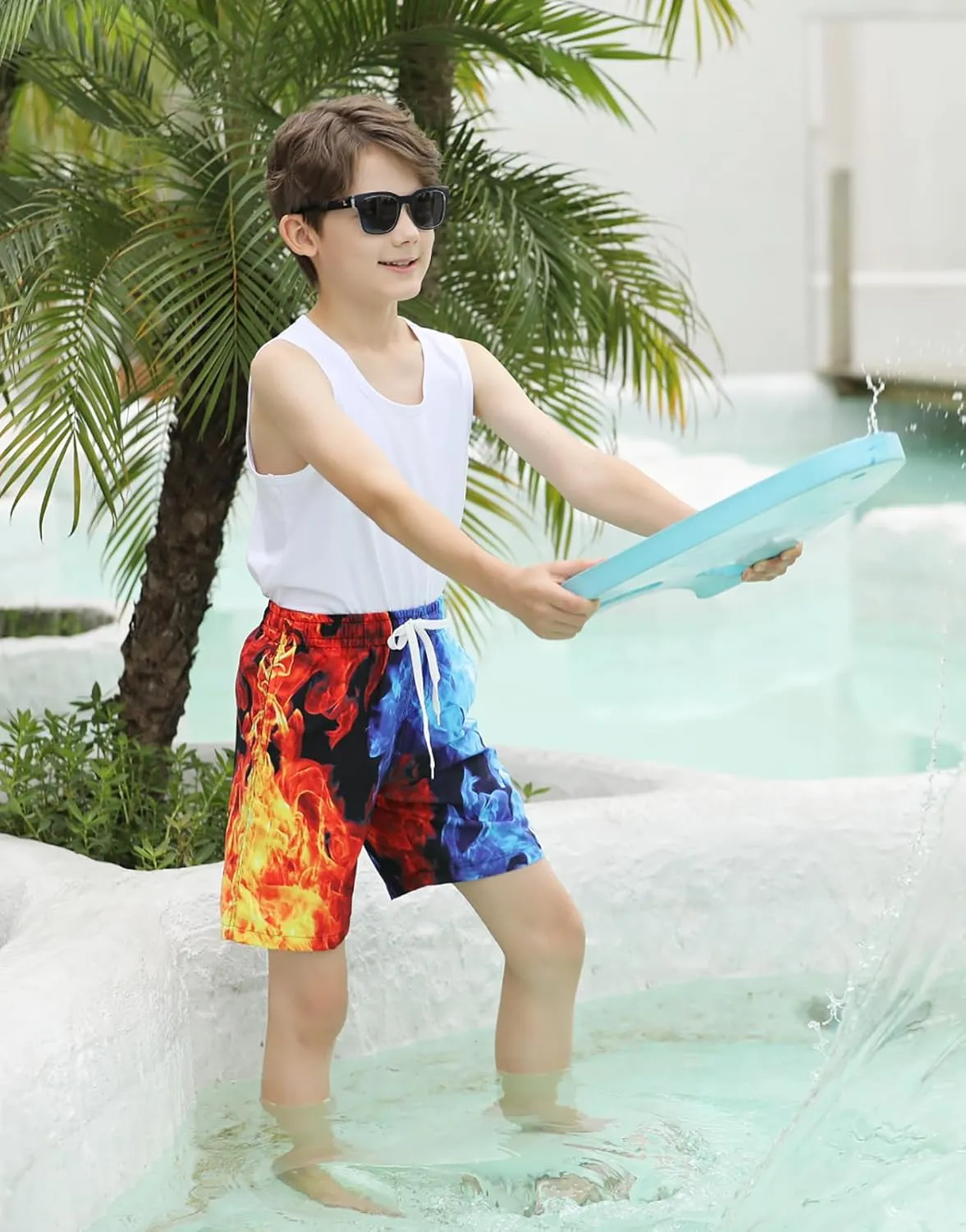 ALISISTER Boys Swim Trunks with Compression Liner with Pockets Bathing Suit 2-20 Years Old