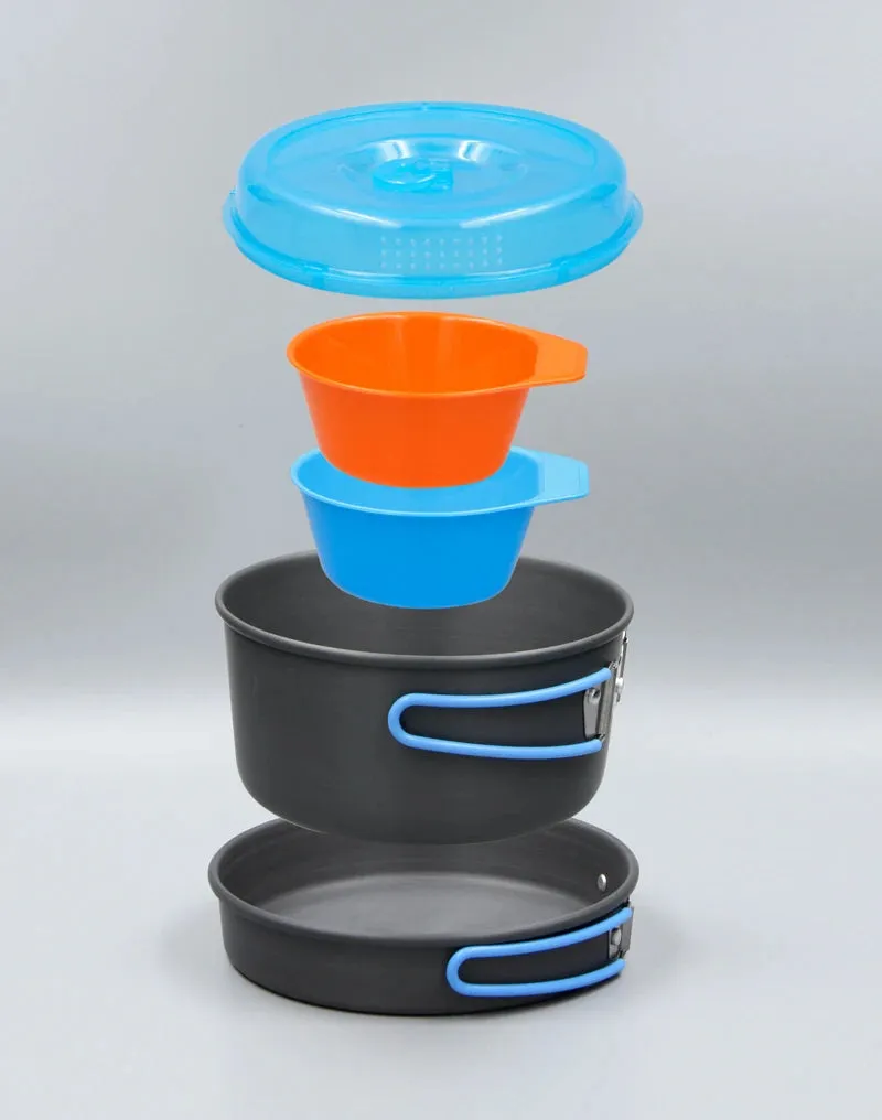APG Hiking Picnic Tableware Backpacking Pot Pan Bowls Camping Cookware ultralight Foldable Handle
