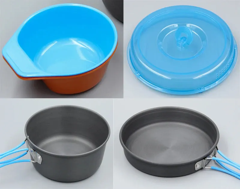 APG Hiking Picnic Tableware Backpacking Pot Pan Bowls Camping Cookware ultralight Foldable Handle
