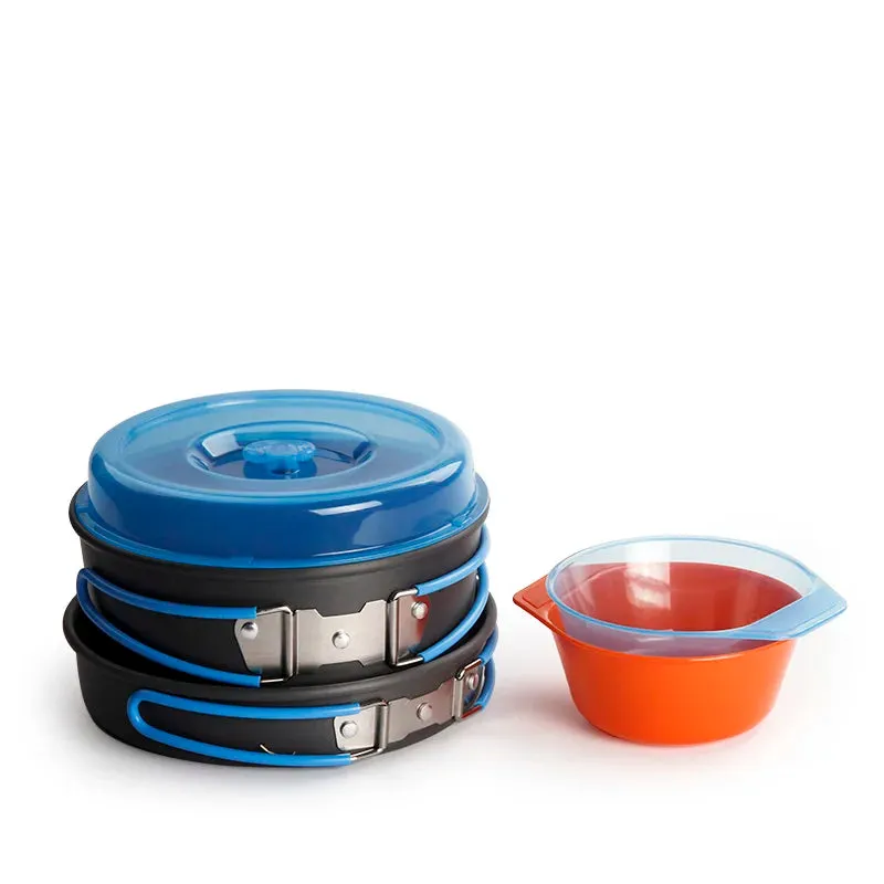 APG Hiking Picnic Tableware Backpacking Pot Pan Bowls Camping Cookware ultralight Foldable Handle