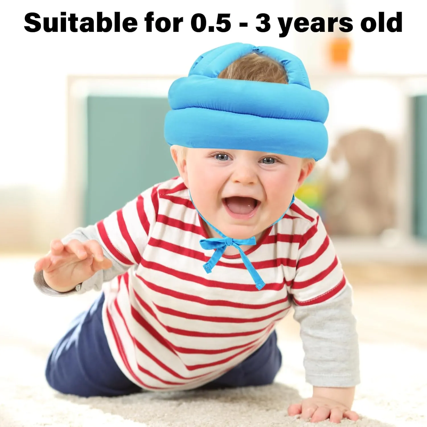 Baby Safety Helmet Baby Head Protector No Bumps for Running Walking Crawling, Safety Head Adjustable Protective Cap Headguard Hat