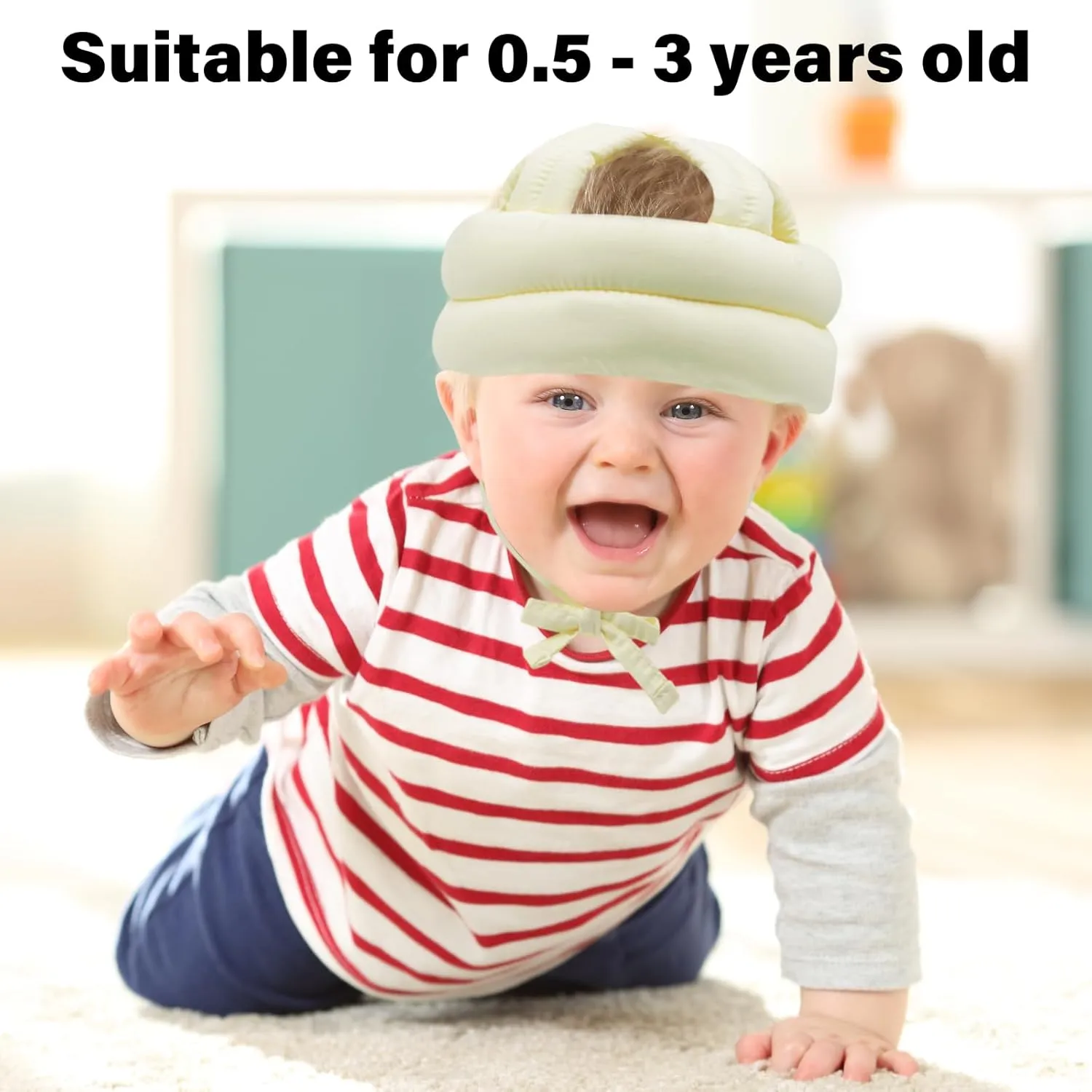 Baby Safety Helmet Baby Head Protector No Bumps for Running Walking Crawling, Safety Head Adjustable Protective Cap Headguard Hat