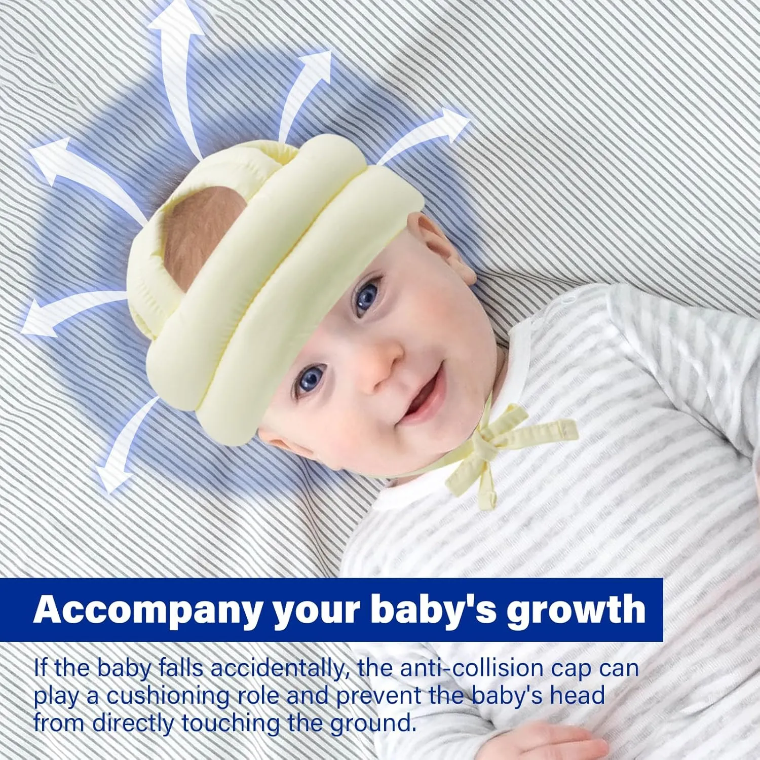 Baby Safety Helmet Baby Head Protector No Bumps for Running Walking Crawling, Safety Head Adjustable Protective Cap Headguard Hat