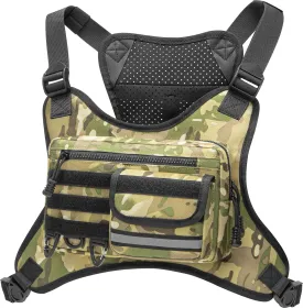 Chest Bag for Men Women, Outdoor Sports Tactical Vest, Chest Pack for Running, Cycling, Hiking, Workouts, Traveling