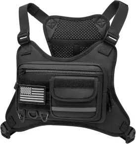 Chest Bag for Men Women, Outdoor Sports Tactical Vest, Chest Pack for Running, Cycling, Hiking, Workouts, Traveling