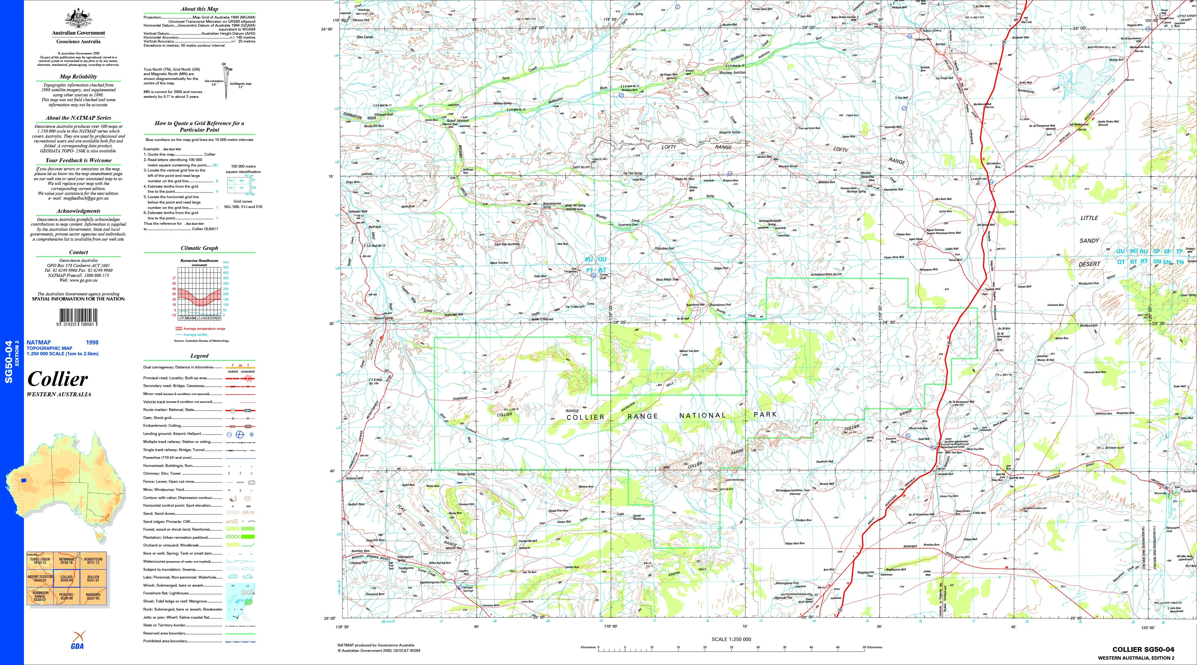 Collier SG50-04 Topographic Map 1:250k