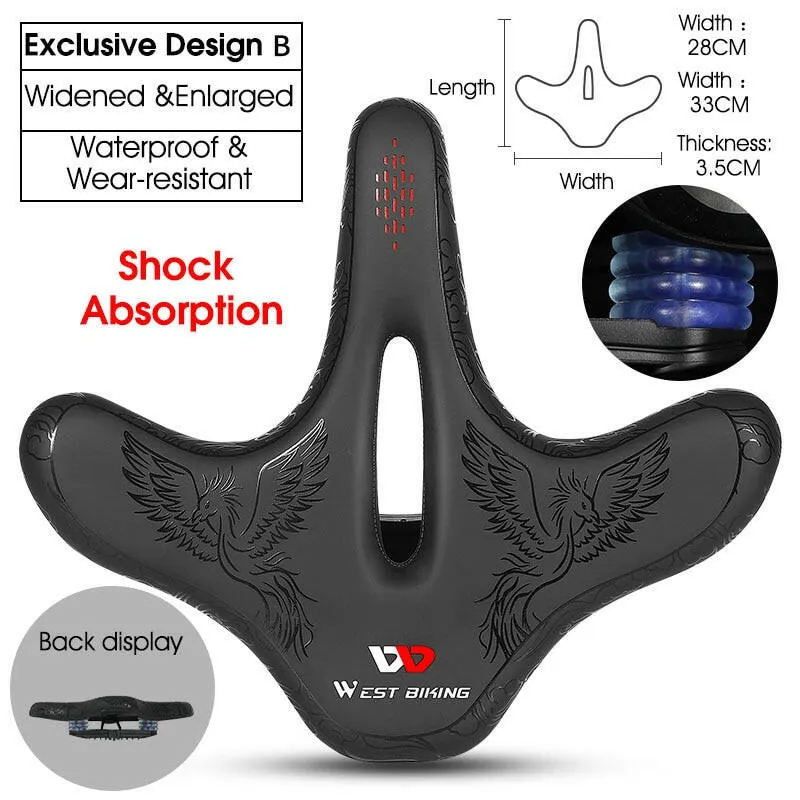 Comfortable Ergonomic Bicycle Saddle Widen Bike Cushion Pad MTB Road Bike Saddle Breathable Shockproof Cycling Seat