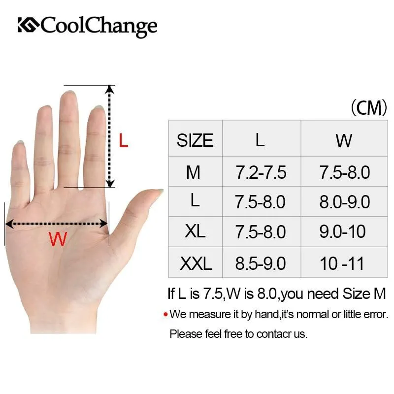 CoolChange Cycling Full Finger Shockproof MTB Bike Touch Screen Gloves