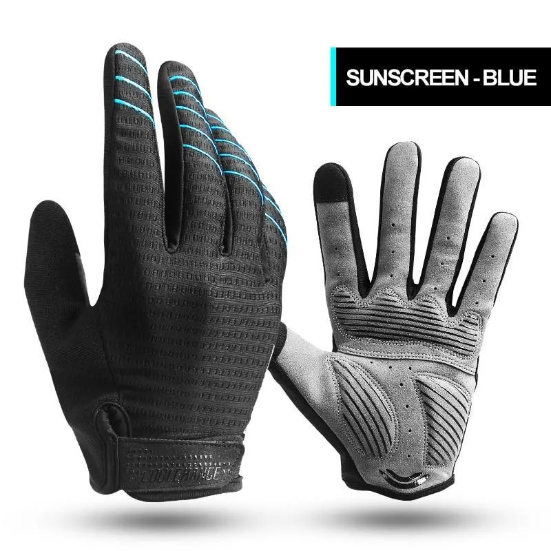 CoolChange Cycling Full Finger Shockproof MTB Bike Touch Screen Gloves
