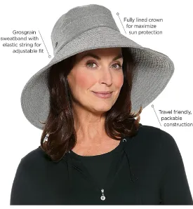 Coolibar UPF 50  Brittany Beach Hat for Women | Solar Protection