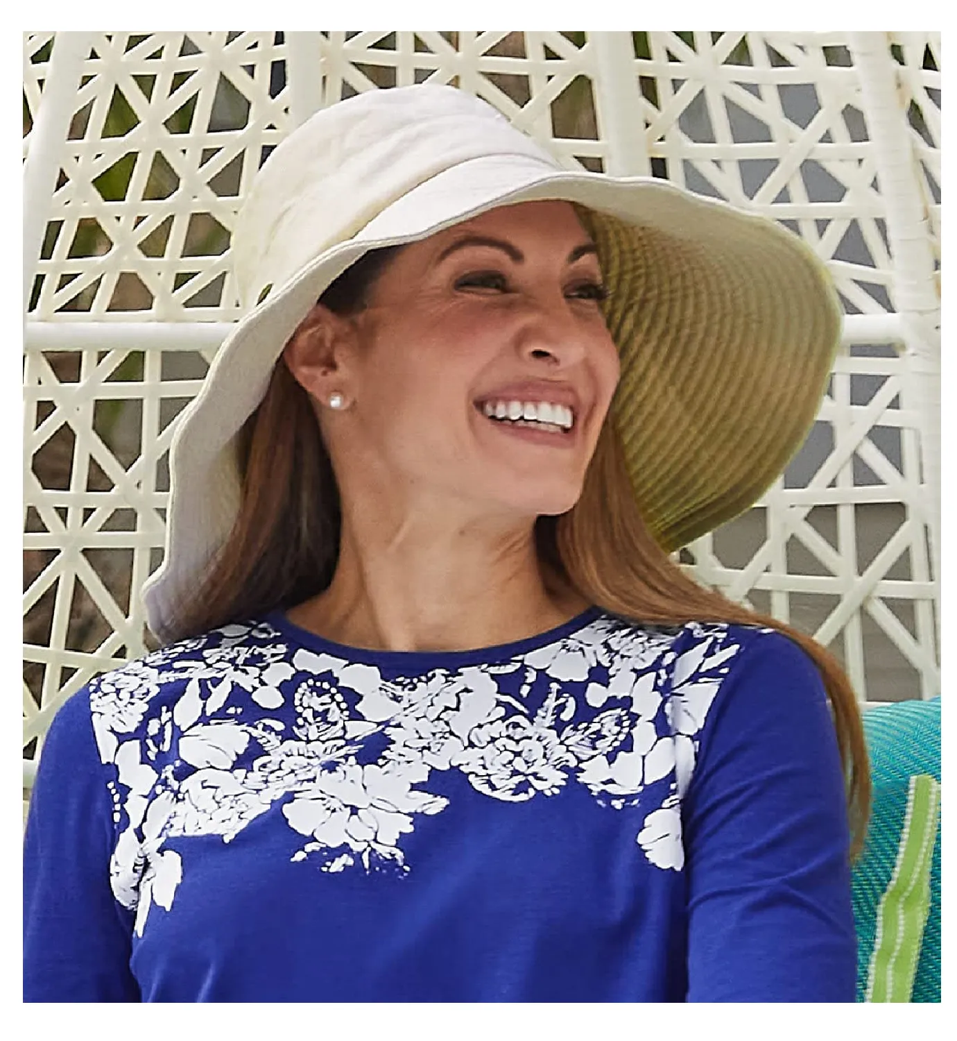 Coolibar UPF 50  Brittany Beach Hat for Women | Solar Protection
