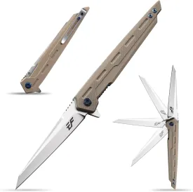 Eafengrow EF948 Folding Knife D2 Steel Blade   G10 Handle camping Knife Outdoor EDC Tool Knives (Desert)