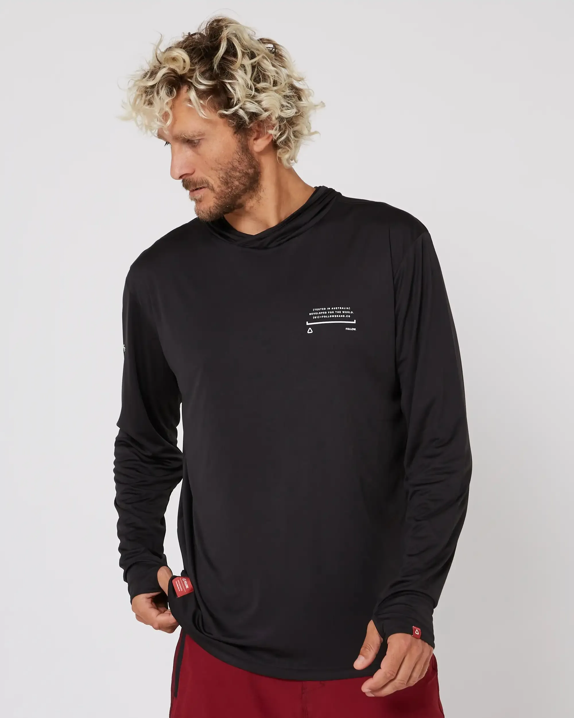 Follow Live Daily Sun Hood L/S - Black