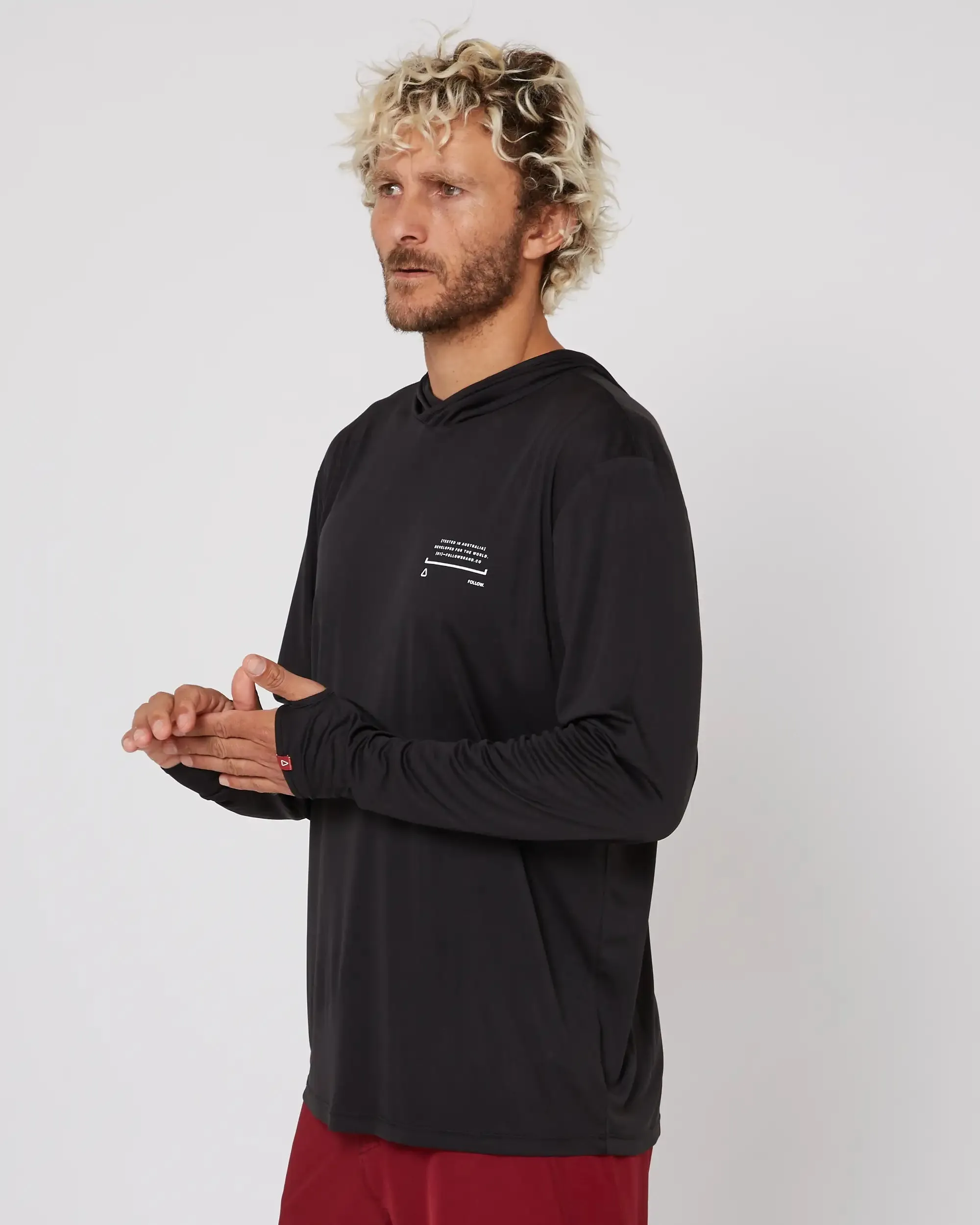 Follow Live Daily Sun Hood L/S - Black