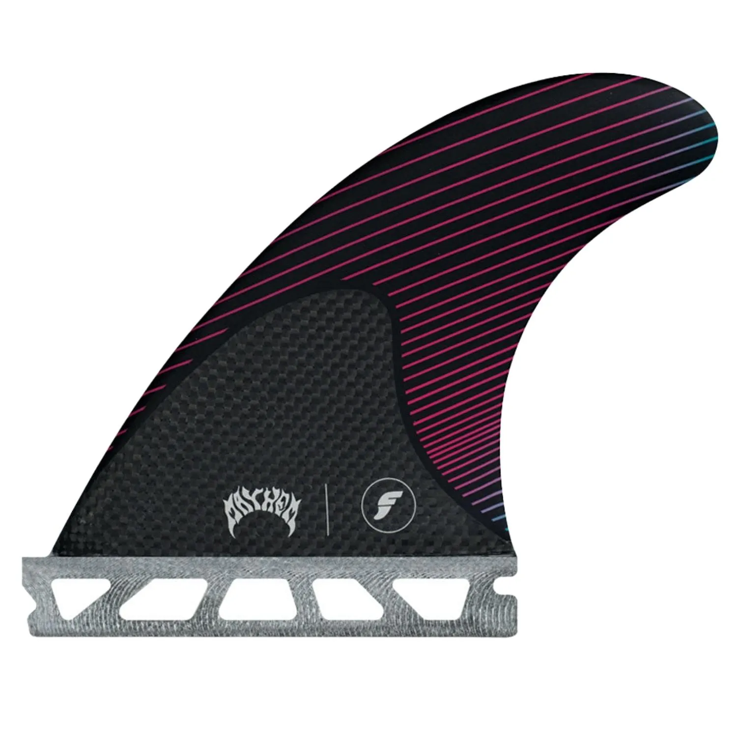 Futures Mayhem Small Thruster Surfboard Fins - Pink/Teal