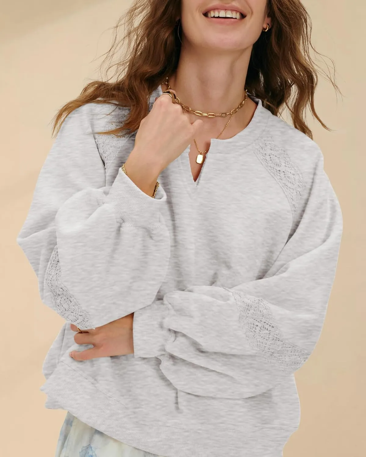 Gacaky Sweatshirt for Women Oversized Fleece Embroidered Crochet Hoodies Cropped Pullover Tops Fall Fashion Outfits Clothes
