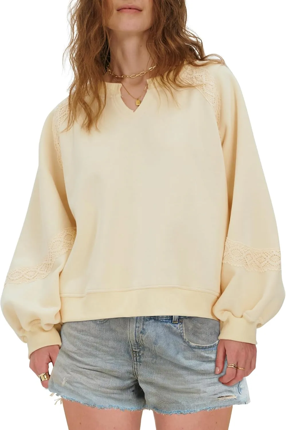 Gacaky Sweatshirt for Women Oversized Fleece Embroidered Crochet Hoodies Cropped Pullover Tops Fall Fashion Outfits Clothes