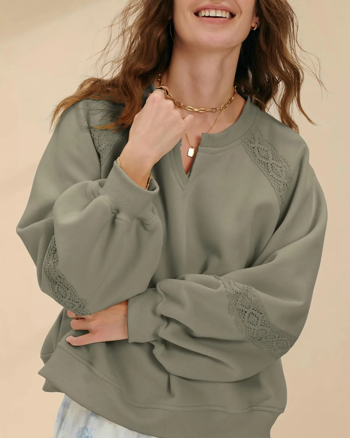 Gacaky Sweatshirt for Women Oversized Fleece Embroidered Crochet Hoodies Cropped Pullover Tops Fall Fashion Outfits Clothes