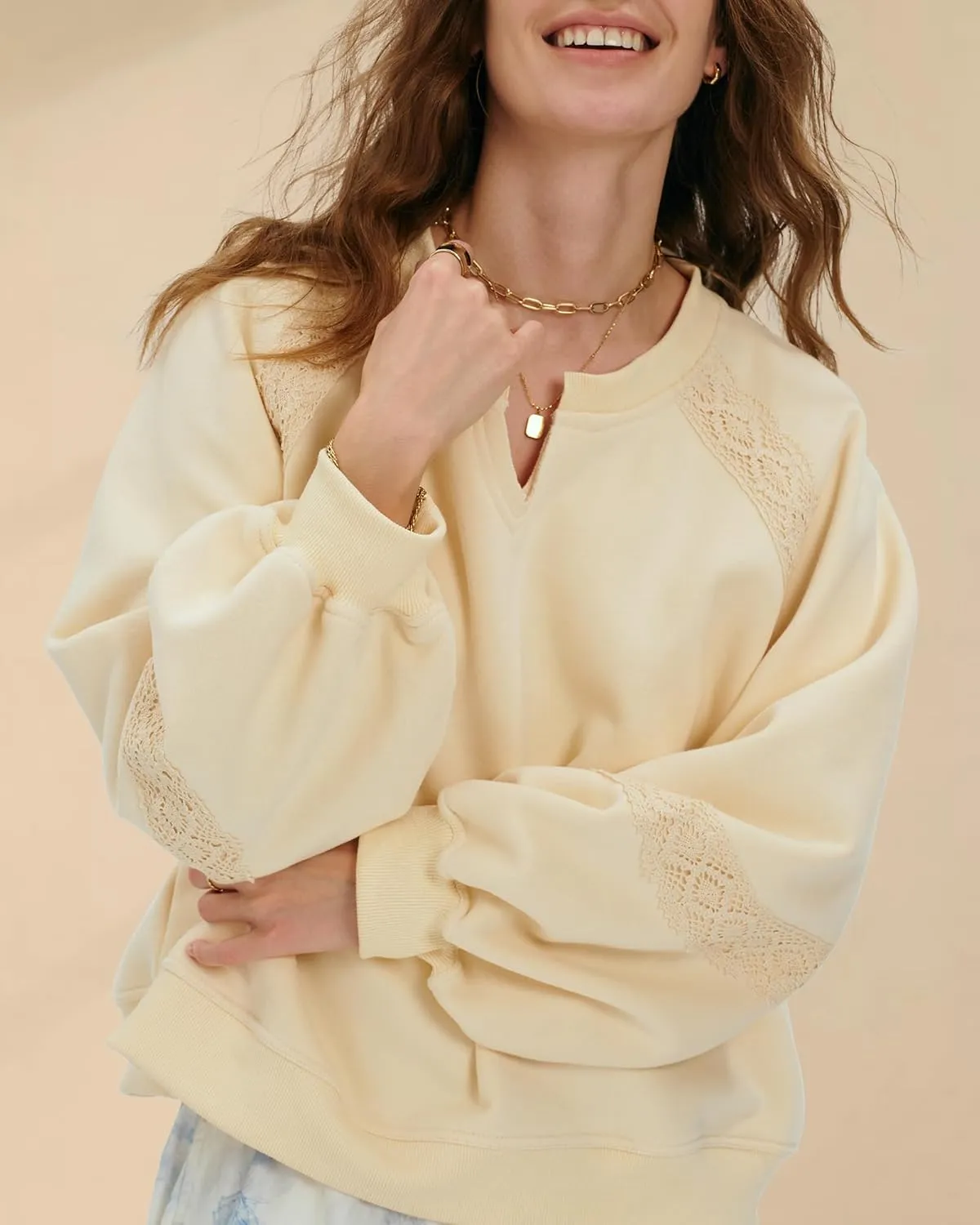 Gacaky Sweatshirt for Women Oversized Fleece Embroidered Crochet Hoodies Cropped Pullover Tops Fall Fashion Outfits Clothes