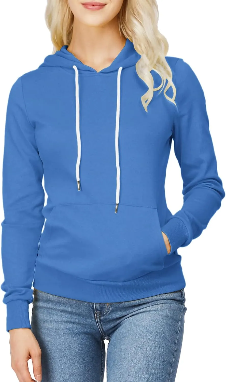 H2H Women's Slim Fit Zip Up & Pullover Hoodie Lightweight Long Sleeve Kangaroo Pocket Basic Casual Sweatshirt