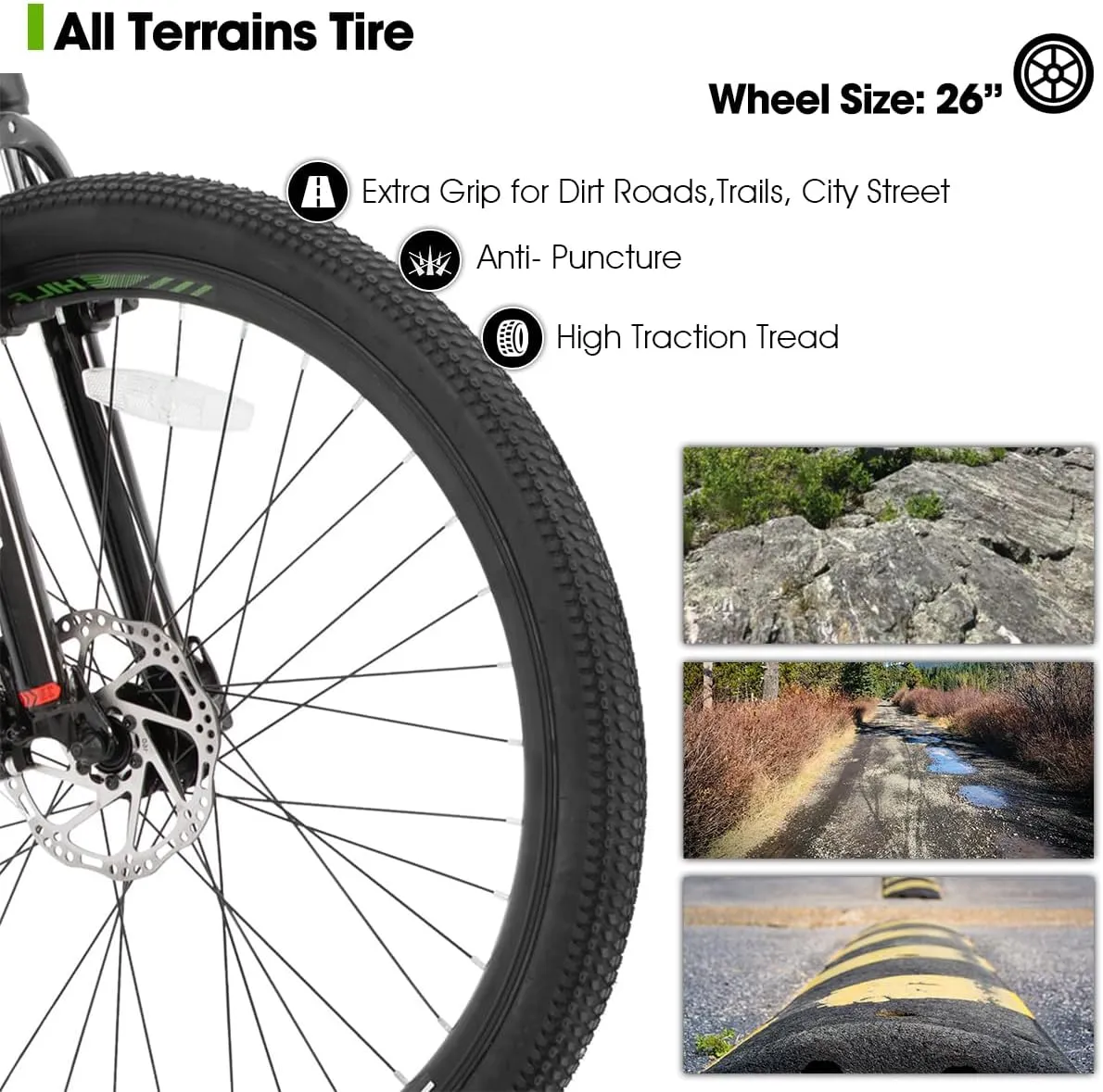 Hiland Full Suspension Mens Mountain Bike, 21 Speed, 26 Inch Wheel, Dual Disc Brake Bike for Men Womens Adult Bicycle