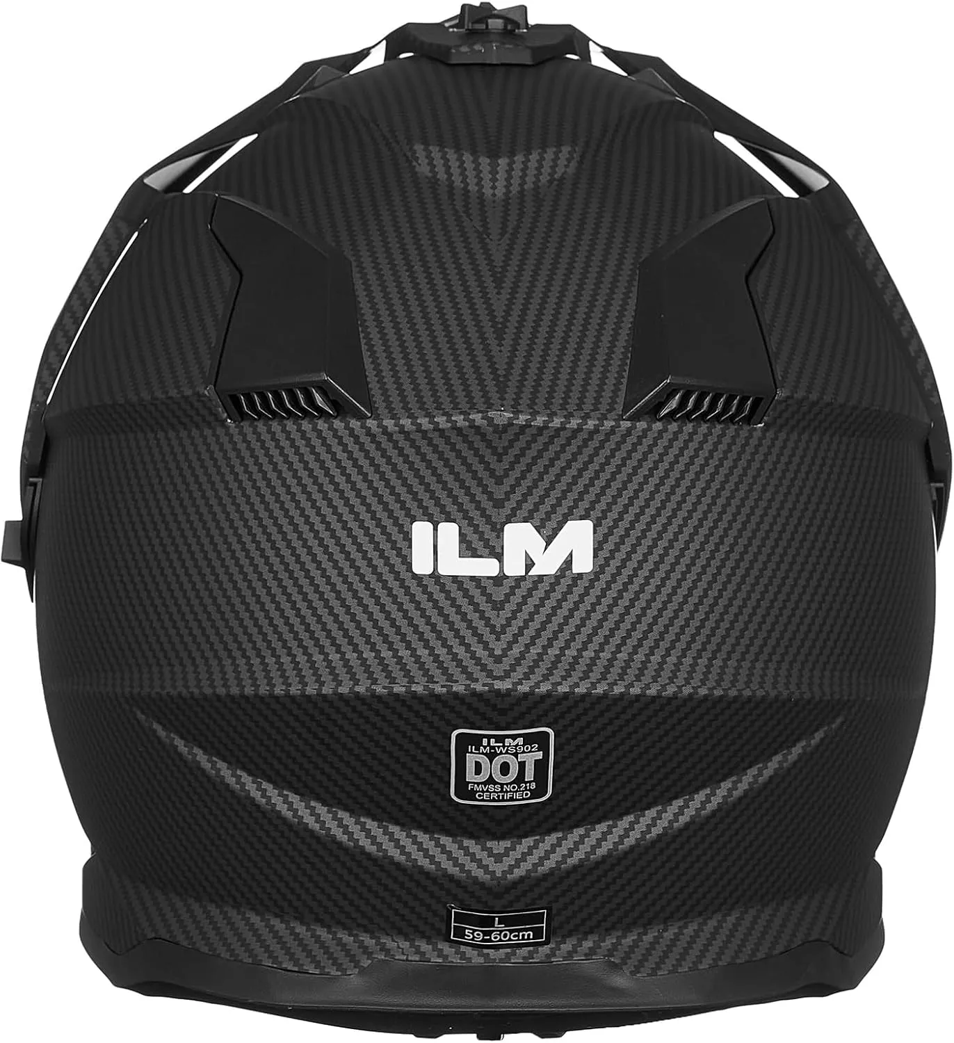 ILM Dual Sport Adventure Motorcycle Helmet with Pinlock Compatible Sun Visor Snowmobile ATV Dirt Bike Off Road Casco Model WS902 (Carbon Fiber, L)