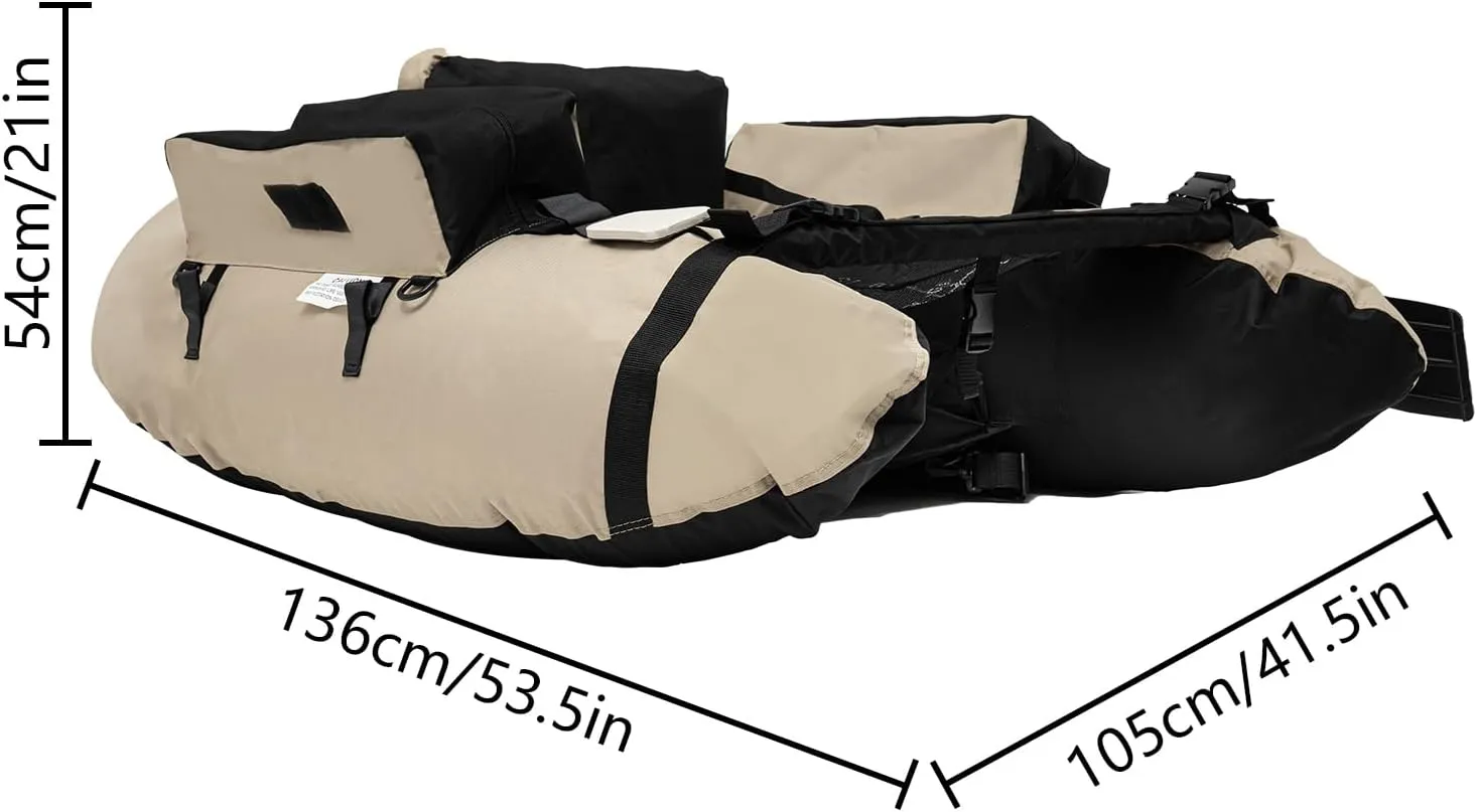 Inflatable Fishing Boat, Outdoor Fishing Boat Floated Dinghy, Portable Boat Raft with Hand Air Pump, One Person Inflatable Kayak, Load Capacity Within 286.6lb, Suitable for Rafting