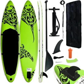 Inflatable Stand Up Paddleboard Set 126"x29.9"x5.9" Green 11.6kg/25.52ib Paddleboards