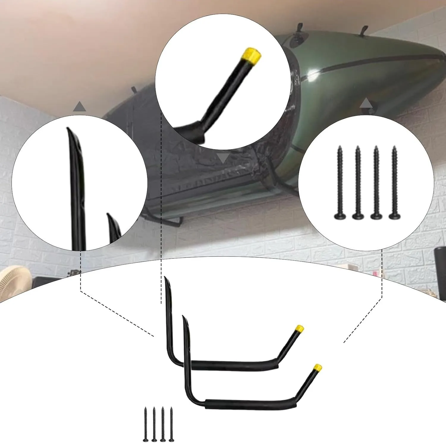 Kayak Storage Rack Organizer Wall Hanger Kayak Hanger for Paddleboard Bike Indoor Tools Canoe
