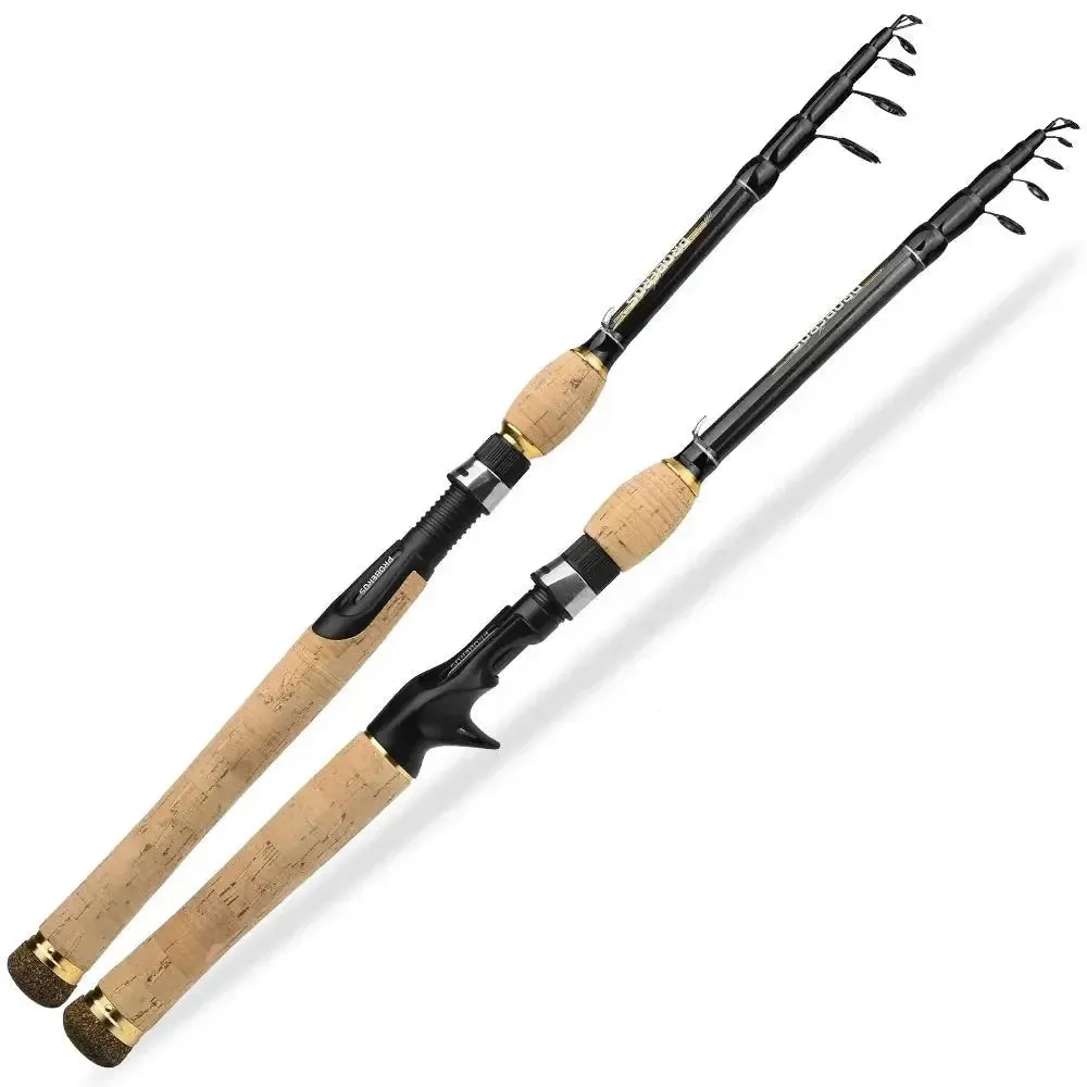 Lureswholesale® Carbon Spinning Rod 1.8m-2.7m Super Light 6-7 Sections H Action Telescopic Pole