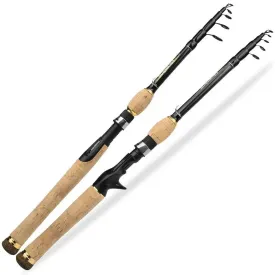 Lureswholesale® Carbon Spinning Rod 1.8m-2.7m Super Light 6-7 Sections H Action Telescopic Pole