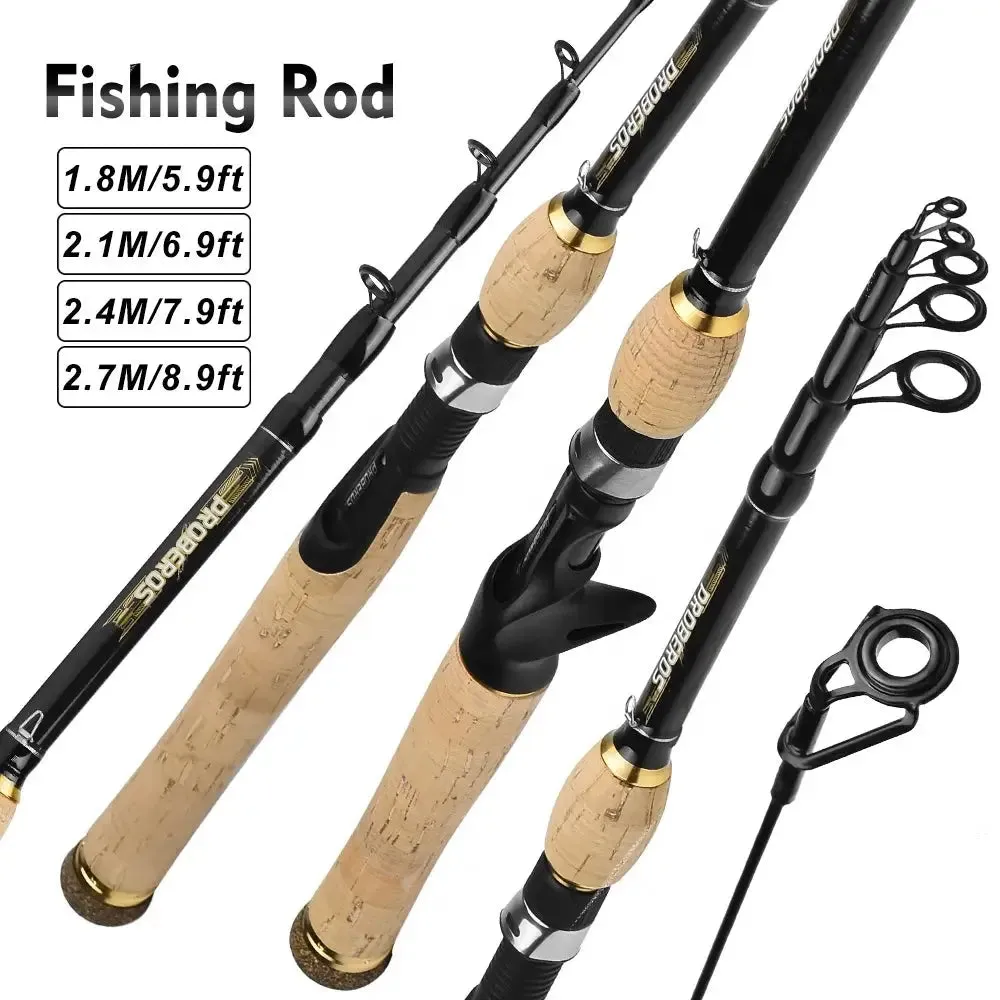 Lureswholesale® Carbon Spinning Rod 1.8m-2.7m Super Light 6-7 Sections H Action Telescopic Pole