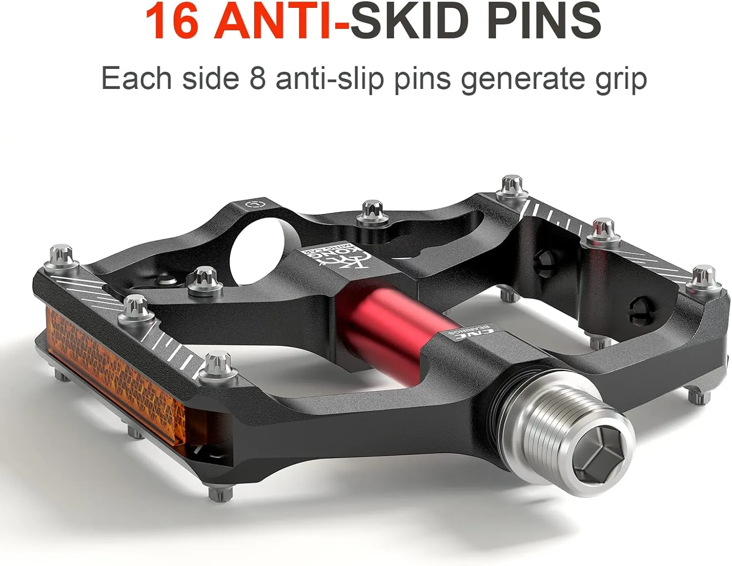 Mountain Bike Pedals with 3 Seal Bearing - 9/16" MTB Pedals Platform Lightweight - Non-Slip Bicycle Pedals for BMX MTB