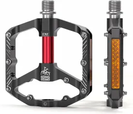 Mountain Bike Pedals with 3 Seal Bearing - 9/16" MTB Pedals Platform Lightweight - Non-Slip Bicycle Pedals for BMX MTB