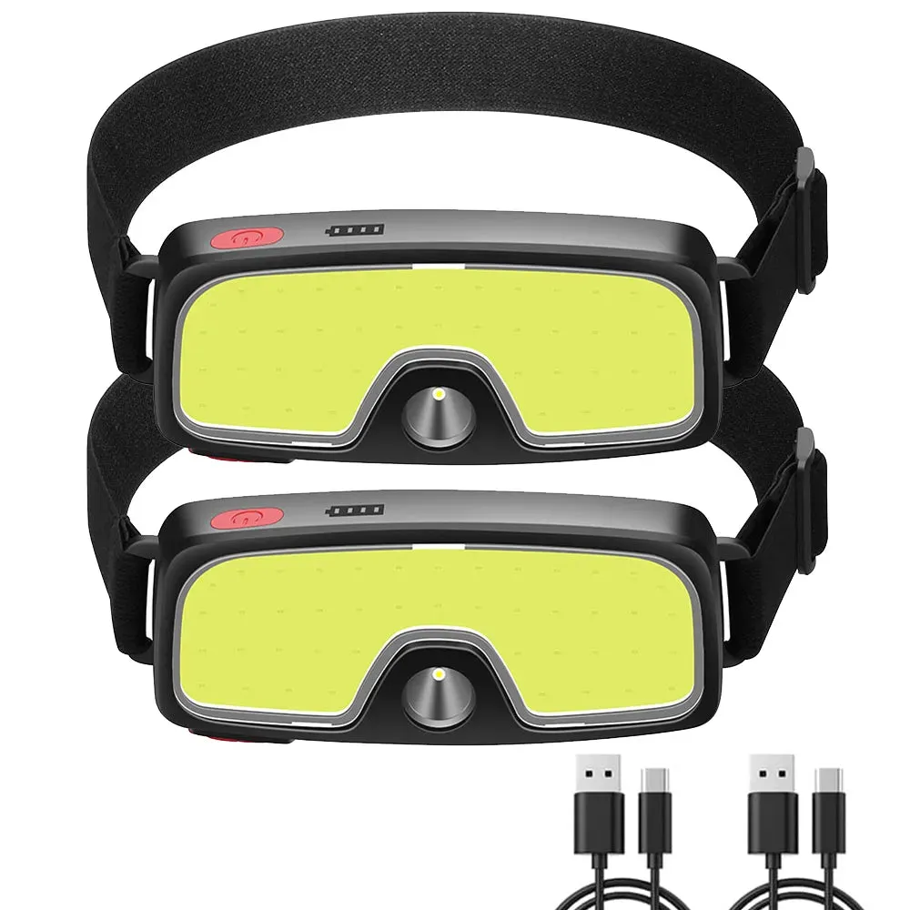 New COB LED Headlamp USB Rechargeable Power Display Portable Headlight Built in 18650 Battery Camping Head Lamp Hiking Torch