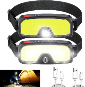 New COB LED Headlamp USB Rechargeable Power Display Portable Headlight Built in 18650 Battery Camping Head Lamp Hiking Torch