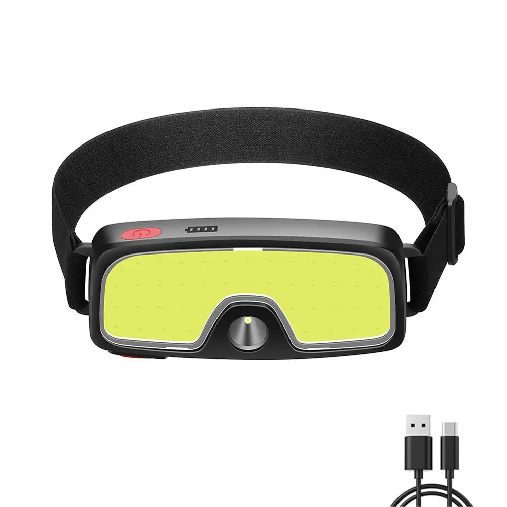 New COB LED Headlamp USB Rechargeable Power Display Portable Headlight Built in 18650 Battery Camping Head Lamp Hiking Torch