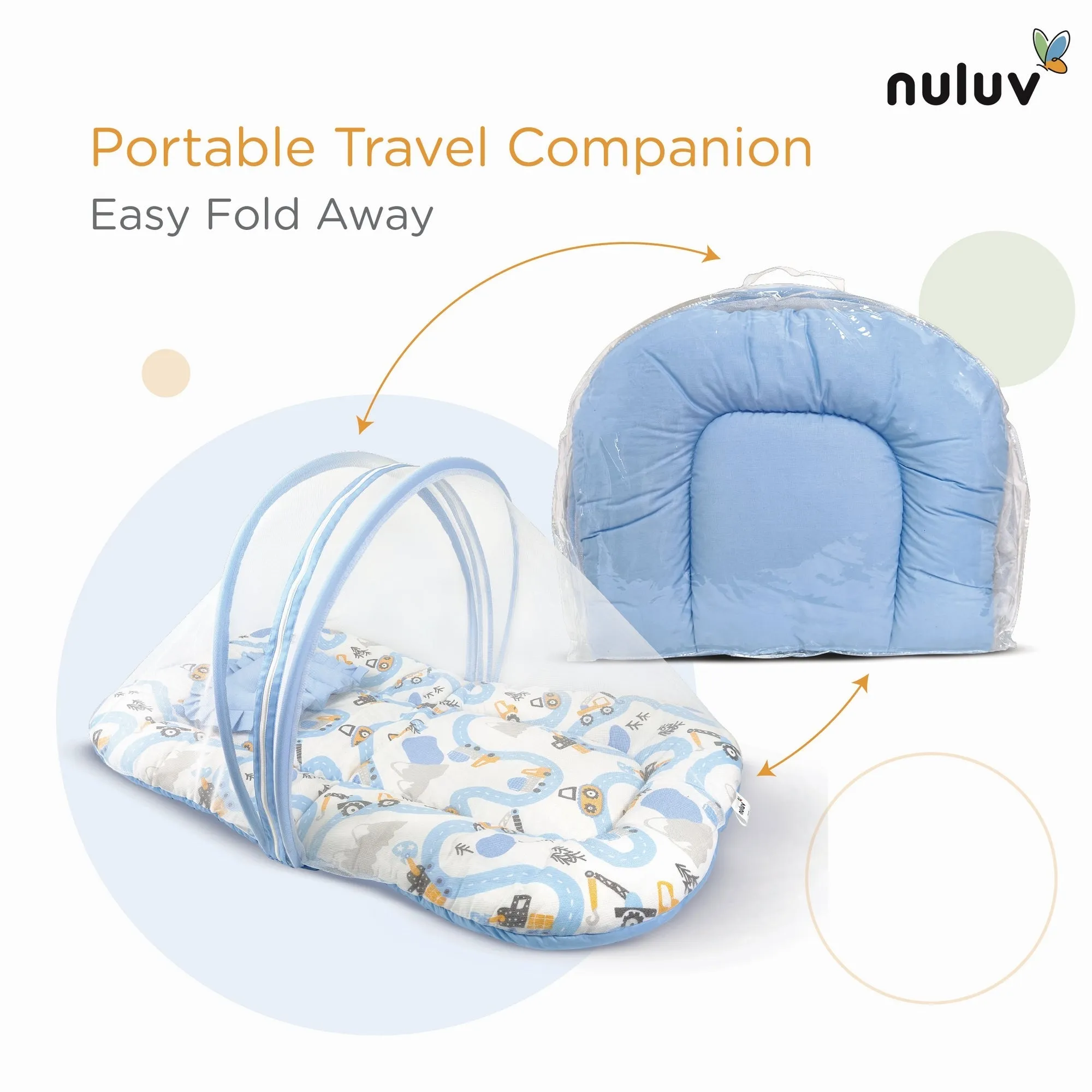 Nuluv Cotton  Mosquito Net Set - Transport Birth  to 6M
