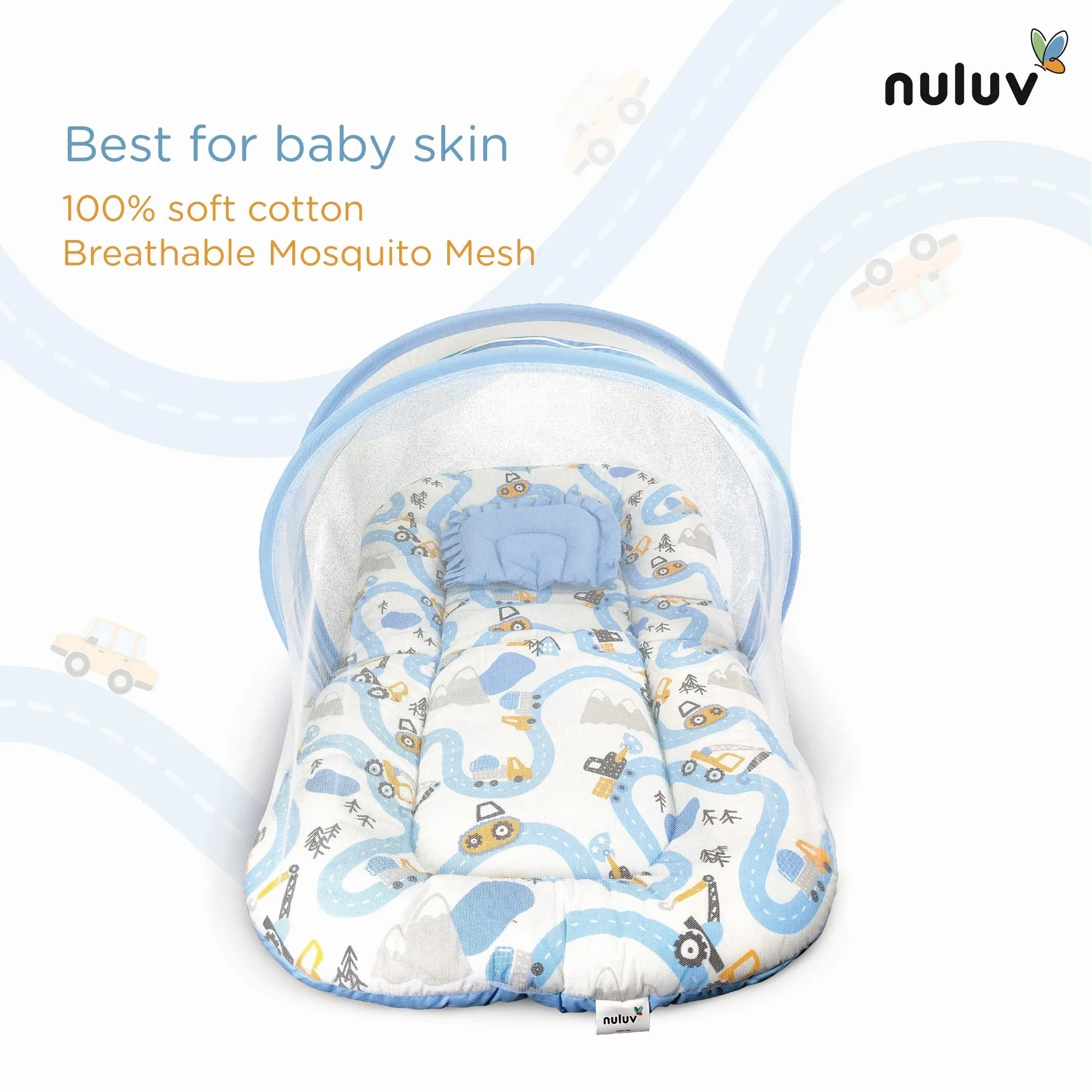 Nuluv Cotton  Mosquito Net Set - Transport Birth  to 6M