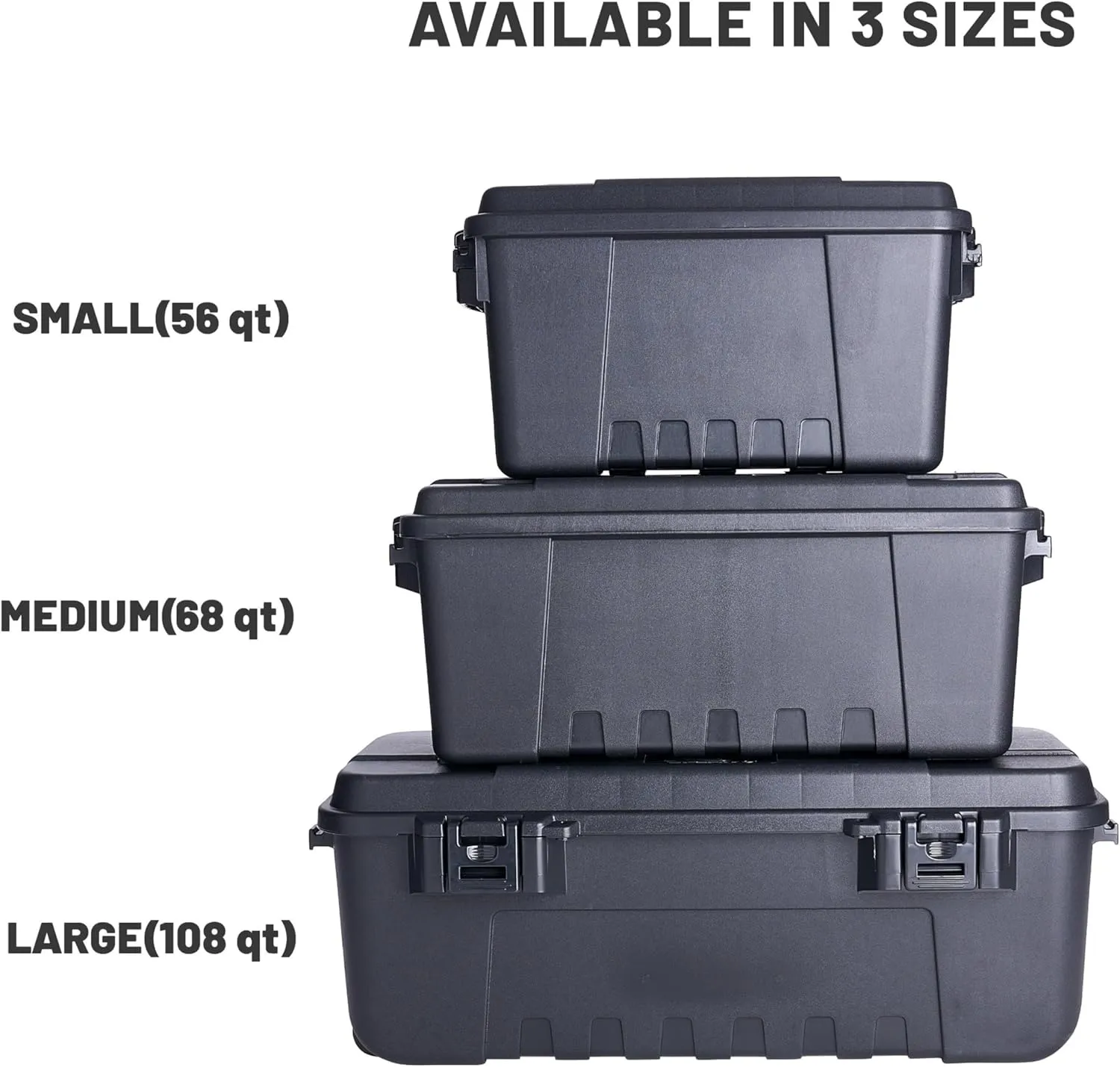Plano Sportsman Trunk, Black, Small, Lockable Storage Box, Airline Approved Sportsman Trunk, Hunting Gear and Ammunition Bin, Heavy-Duty Containers for Camping, 56-Quart