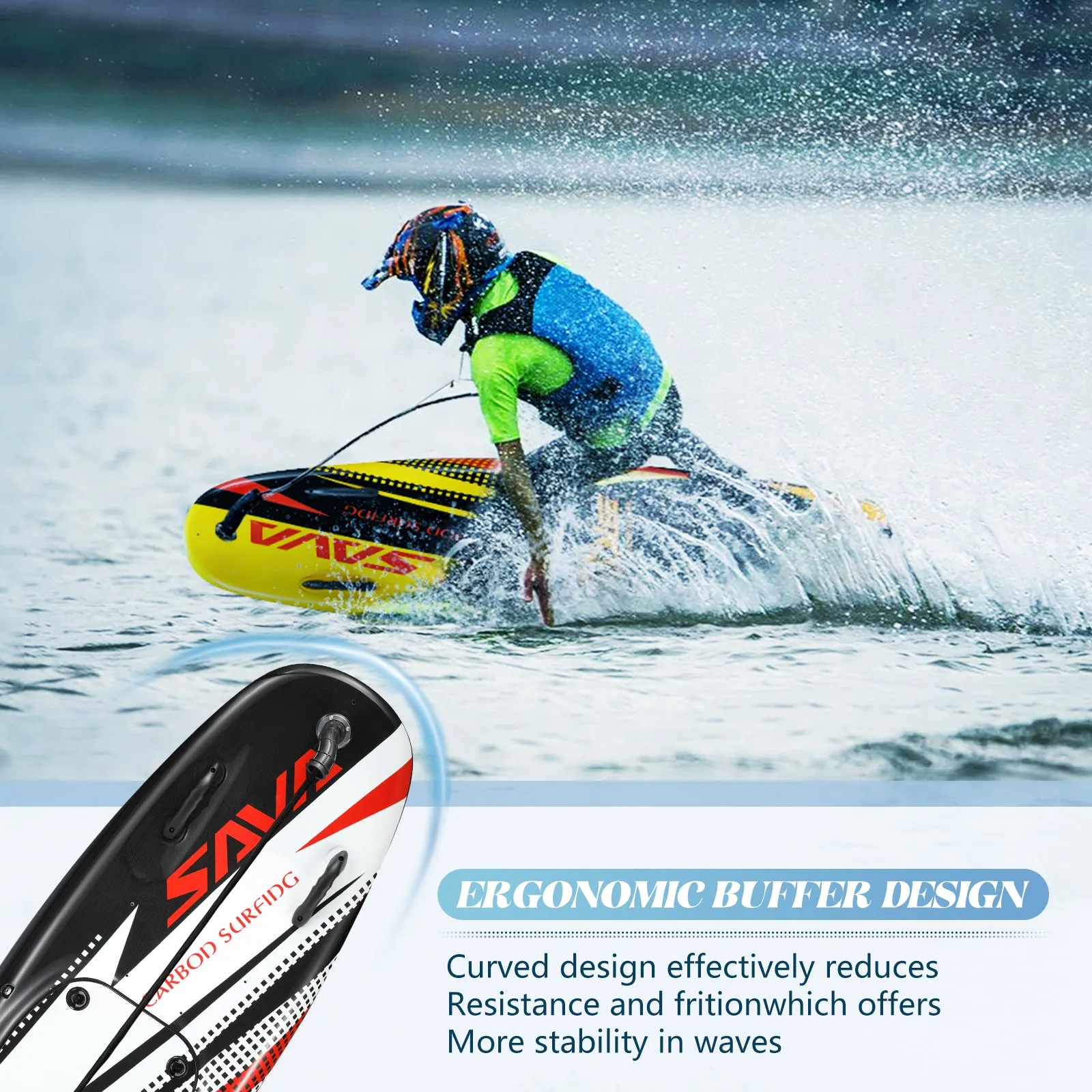 Power Jet Surfing Board. Carbon Fiber for Sea Lake Surf Boards